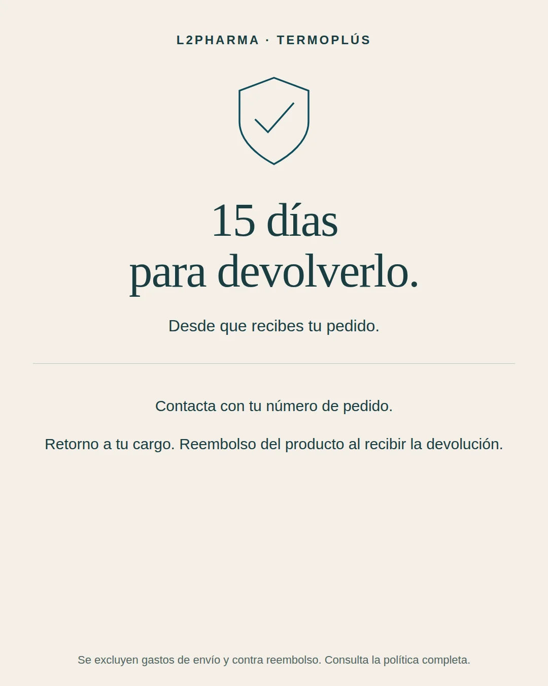 Devoluciones: 15 días. 