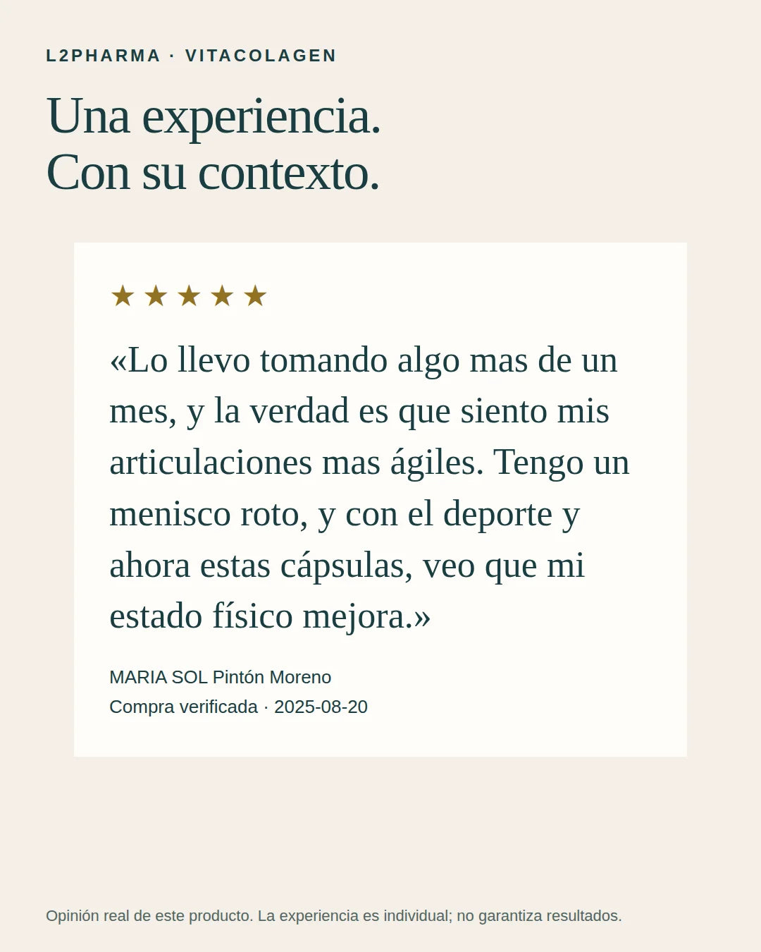 Experiencias reales. 