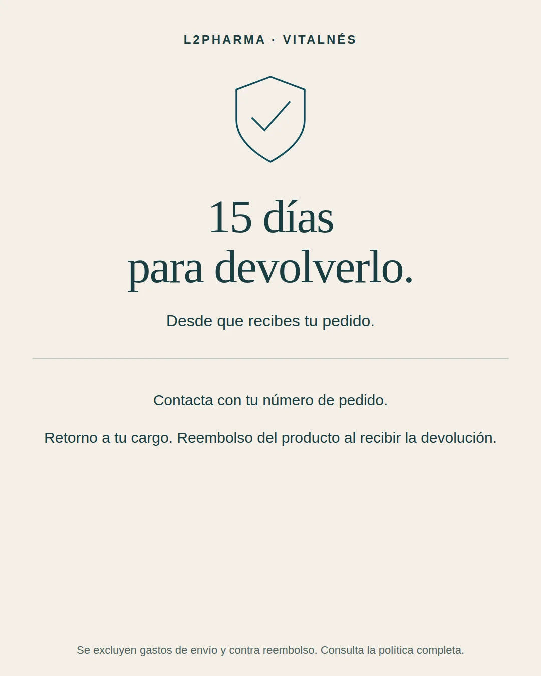 Devoluciones: 15 días. 