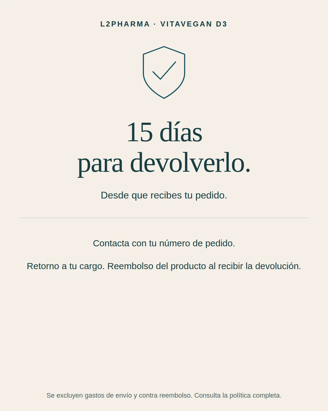 Devoluciones: 15 días. 