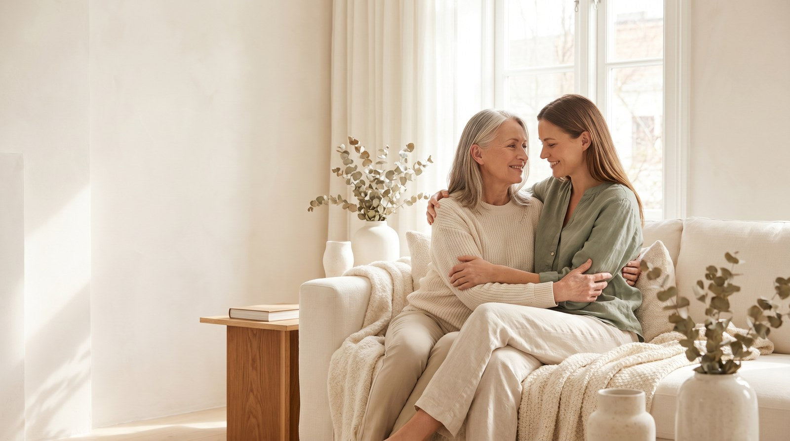 Madre e hija compartiendo un momento en casa