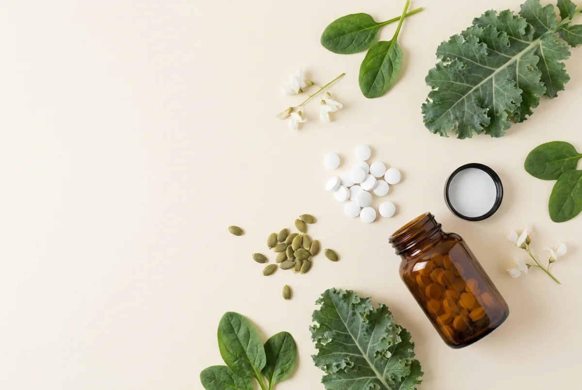 Bodegón ilustrativo de ingredientes de BisgliMag Pure Forte