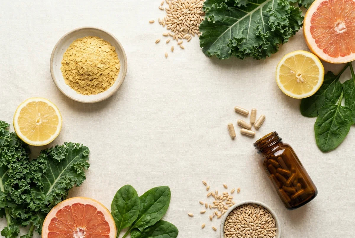 Bodegón ilustrativo de ingredientes de Vitalnés